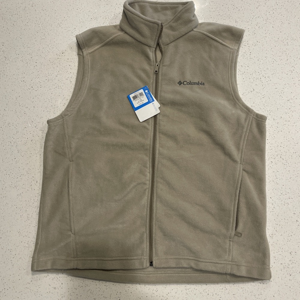 NWT Columbia Granite‎ Mountain Fleece Vest Men's L Stone